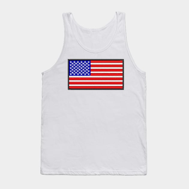 Embroidery American Flag Sticker Tank Top by anacarminda